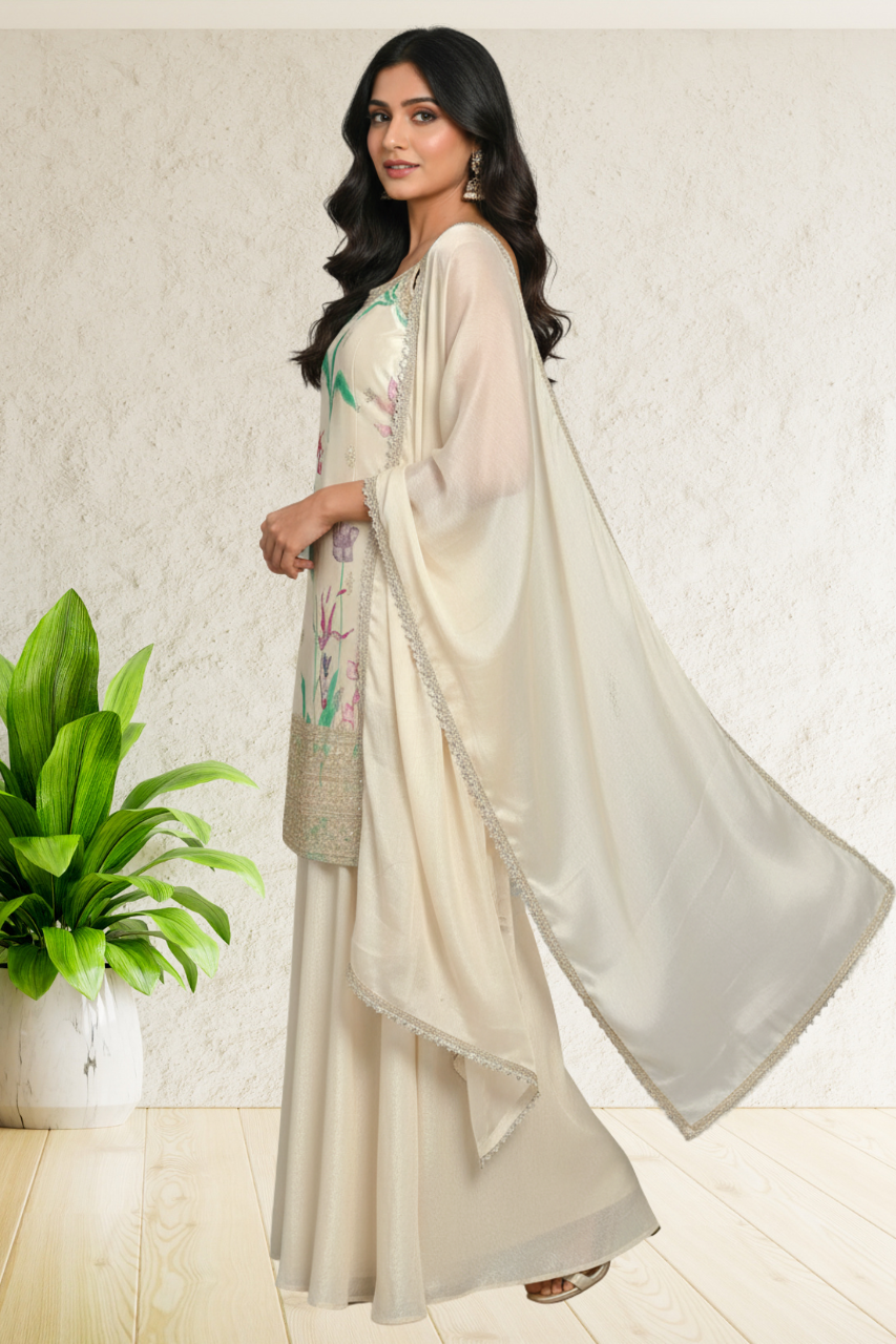 SLEEVLESS FESTIVE SHARARA DRESSES ,5 BEAUTIFUL COLORS,  {Sleeves Attached}