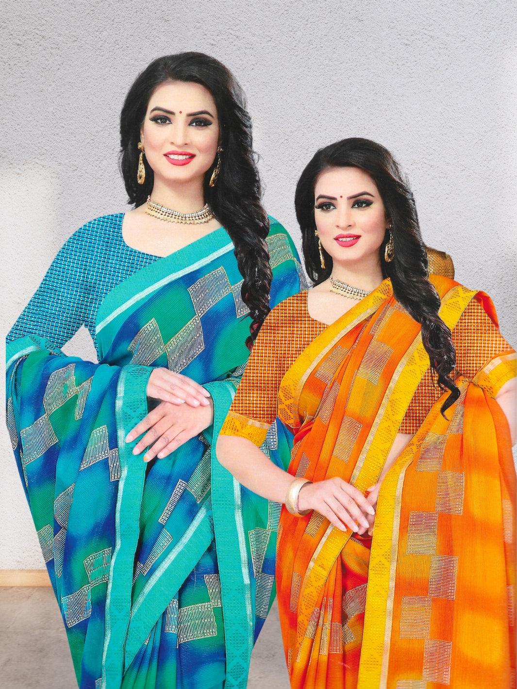PURE CHIFFON WOMEN SAREE – A SPLASH OF ELEGANCE AND FRESHNESS, 6 BEAUTIFUL COLORS