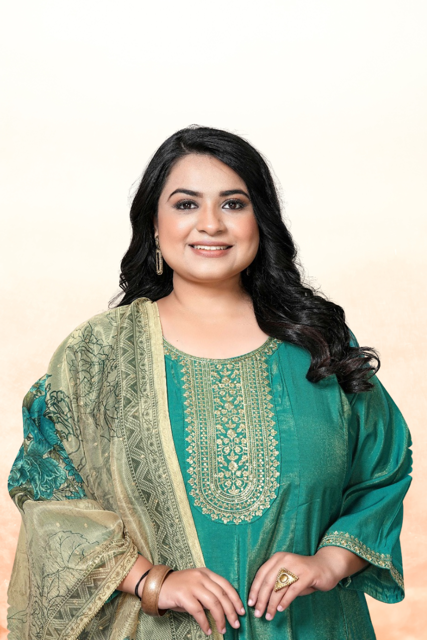 BEAUTIFUL 3 PIECE ROMAN SHIMMER SUIT WITH DIGITAL DUPATTA – 3XL TO 5XL