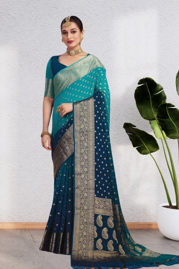 LUXURIOUS HEAVY GEORGETTE SAREE – AVAILABLE IN 5 STUNNING COLORS