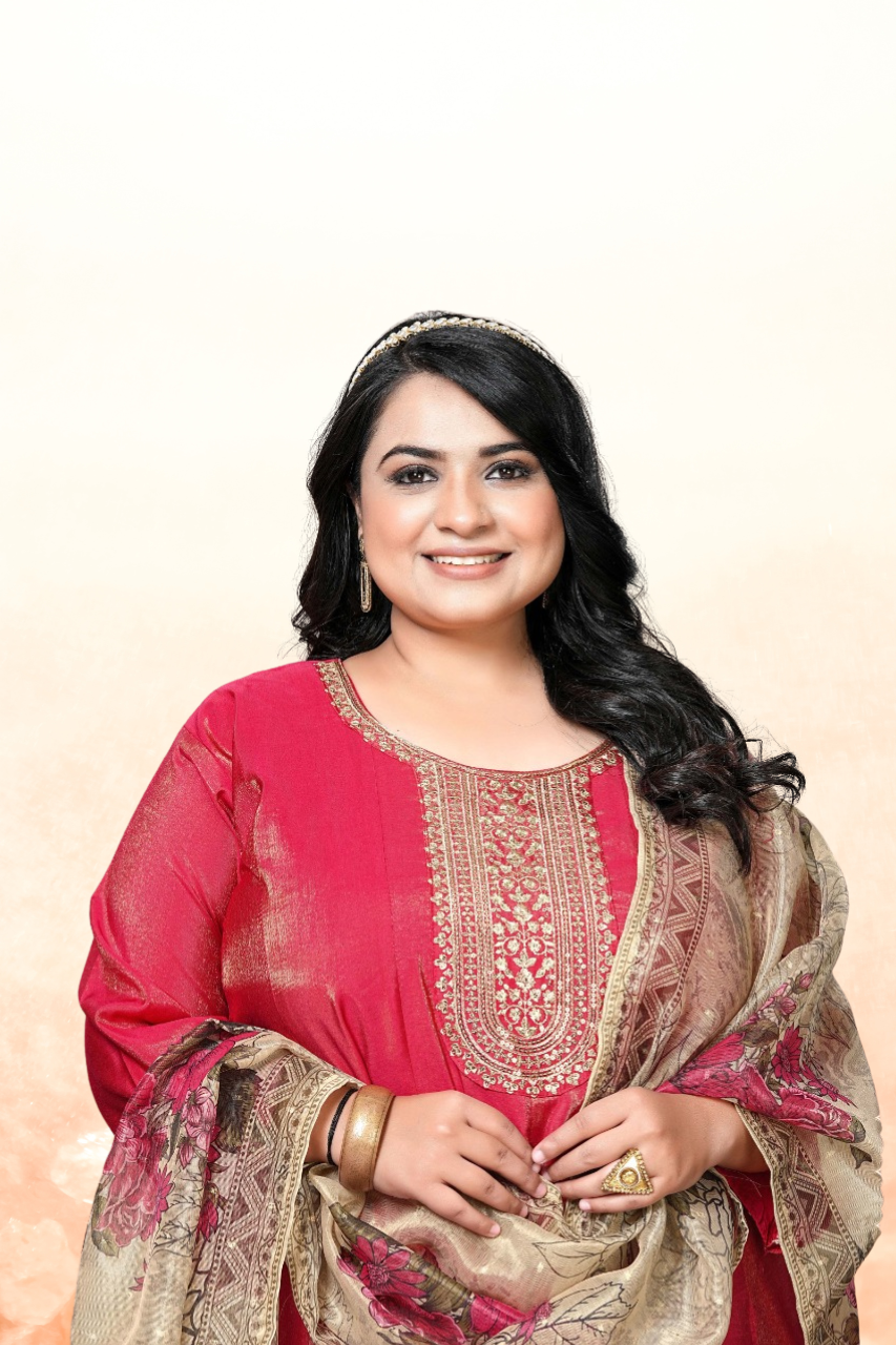 BEAUTIFUL 3 PIECE ROMAN SHIMMER SUIT WITH DIGITAL DUPATTA – 3XL TO 5XL