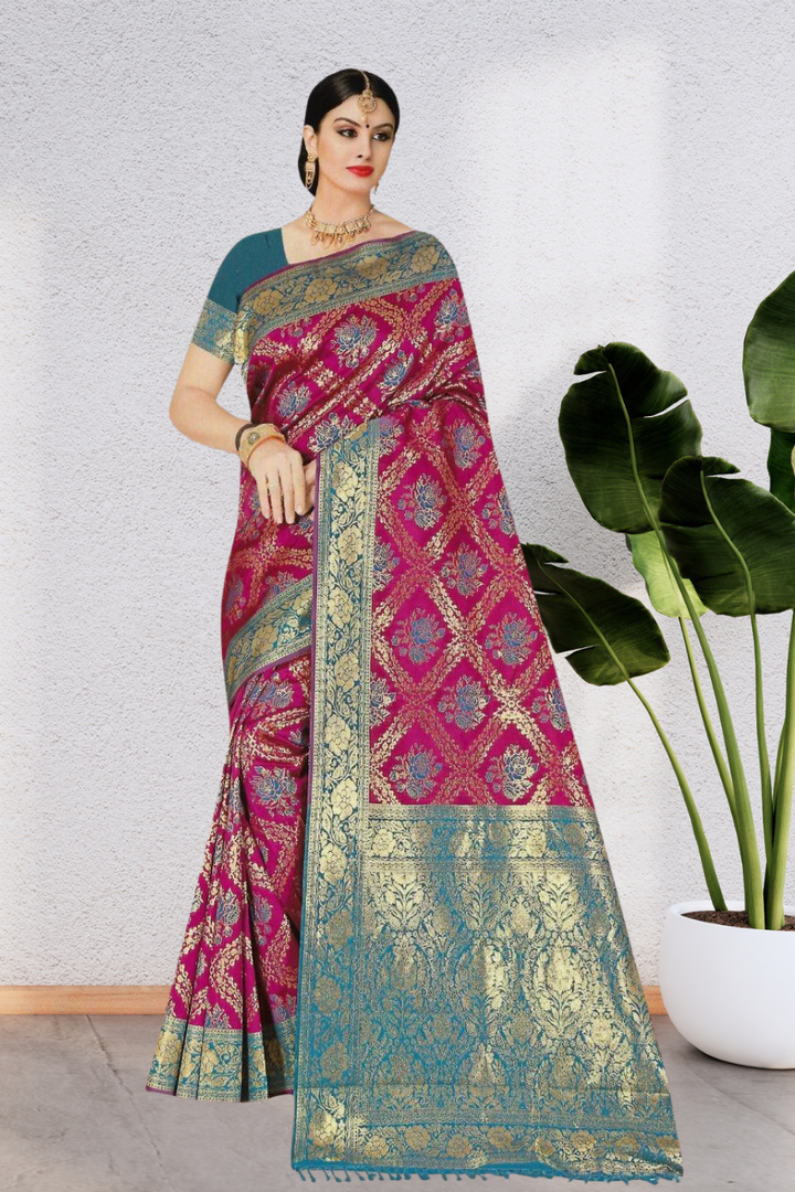 HEAVY SILK SAREE WITH BEAUTIFUL DESIGN WITH PURE & LUXURIOUS SILK, 6 BEAUTIFUL COLORS