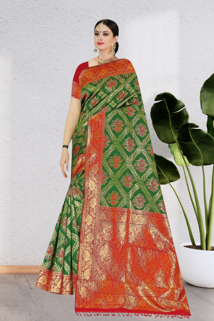 HEAVY SILK SAREE WITH BEAUTIFUL DESIGN WITH PURE & LUXURIOUS SILK, 6 BEAUTIFUL COLORS
