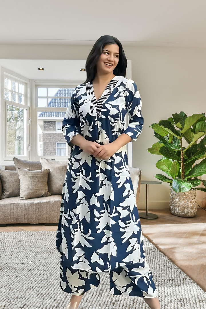 FLORAL COTTON SUMMER PRINTS MODERN KURTI SET, 3 COLORS