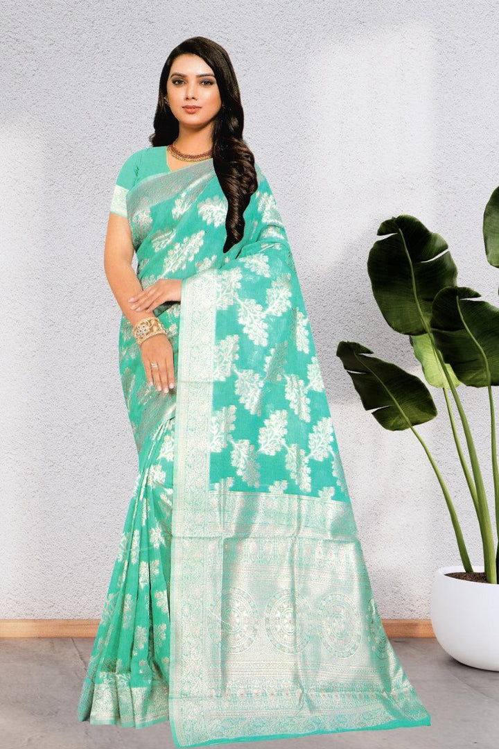 COTTON SLUB FLORAL SAREE FOR WOMEN FOR PARTY AND ALL TIME OCCASIONS, 5 COLORS