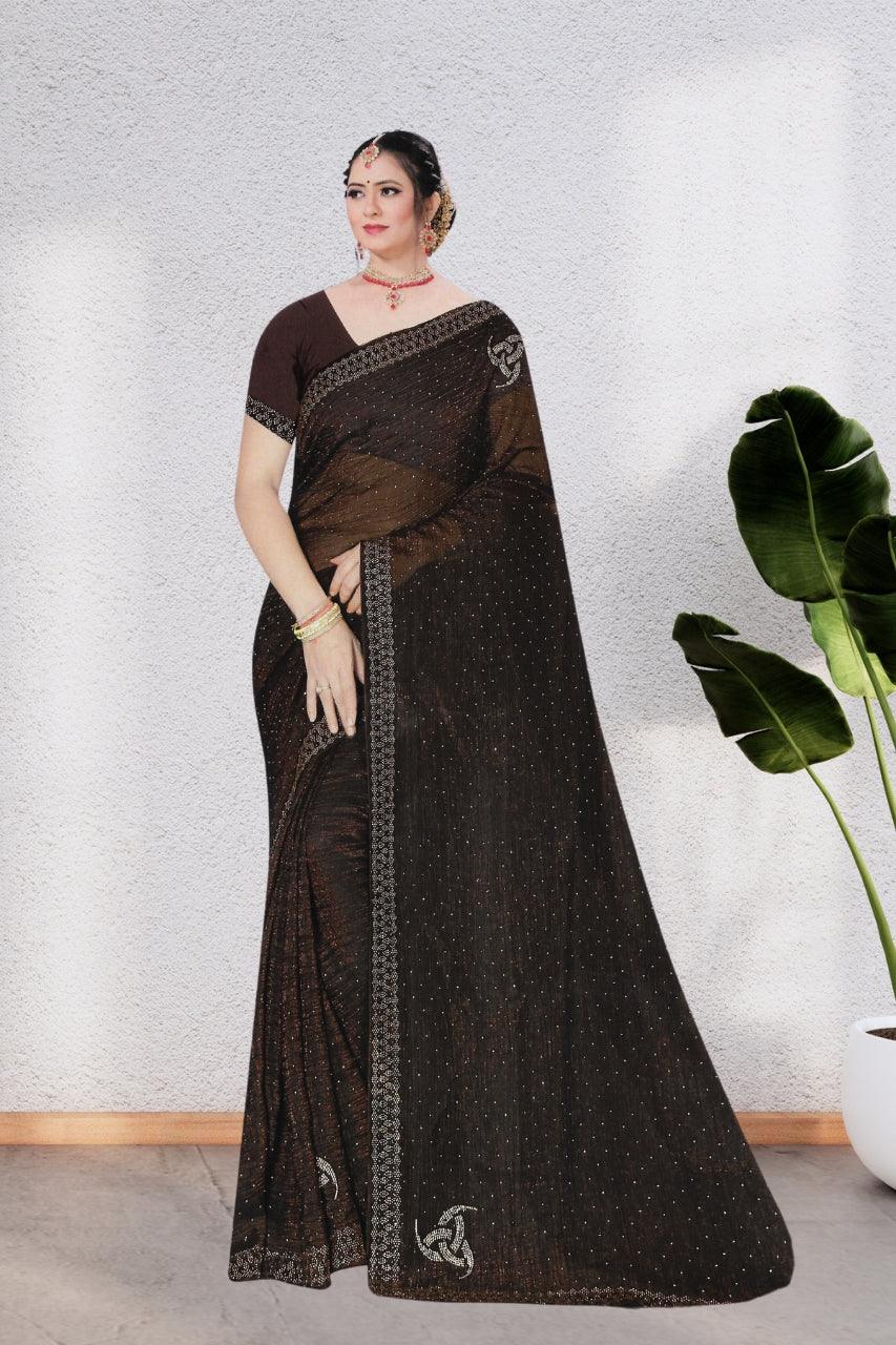 PREMIUM HEAVY GEORGETTE SAREE FOR WOMEN, BEAUTIFUL DESIGN, COTTON BLOUSE, 5 BEAUTIFUL COLORS