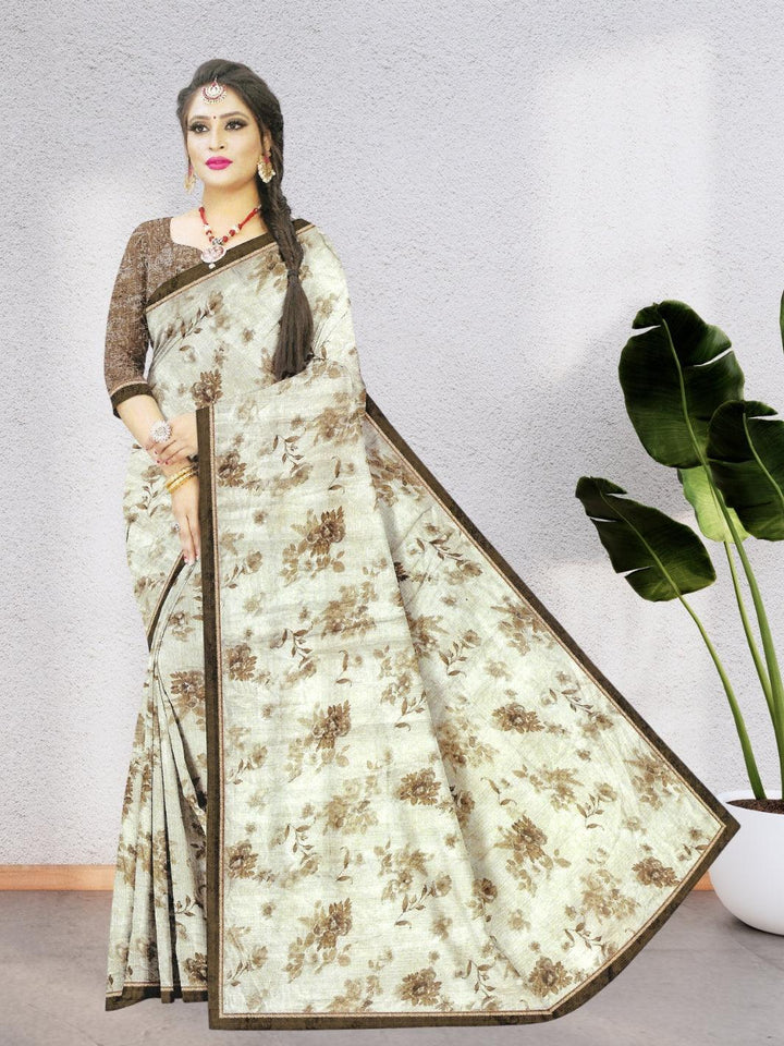 CHIFFON FLORAL SAREE, WITH BEAUTIFUL FLORAL DESIGN WITH BLOUSE, 8 BEAUTIFUL COLORS