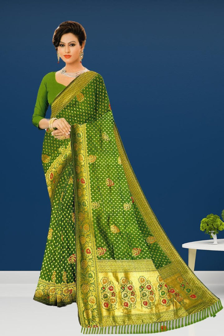 BEAUTIFUL GEORGETTE SILK MIX SAREE FOR WOMEN, WITH BLOUSE,  5 VIBRANT COLORS