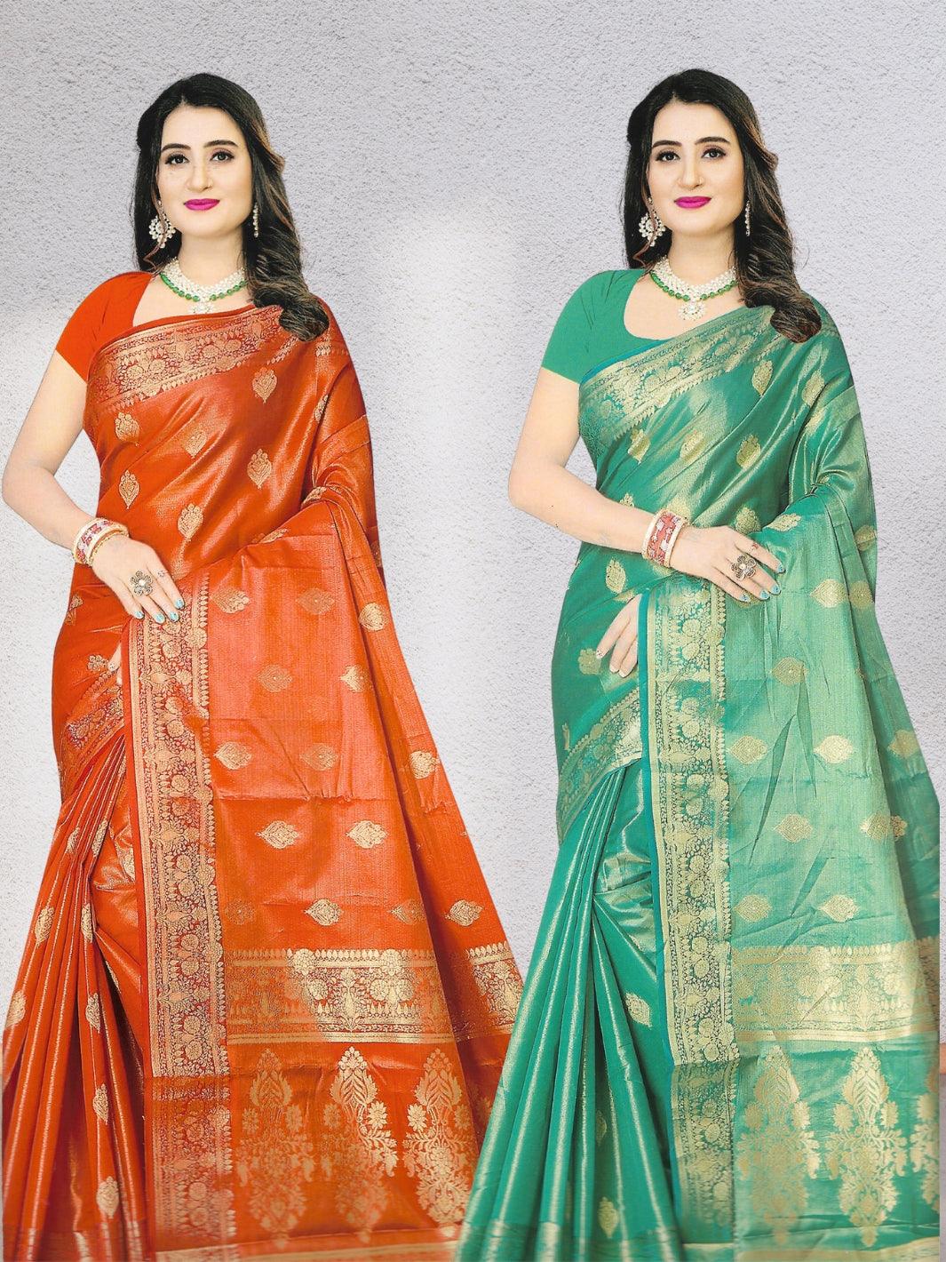 PREMIUM SILK SAREE WITH BEAUTIFUL DESIGN WITH BLOUSE, 6 BEAUTIFUL COLORS