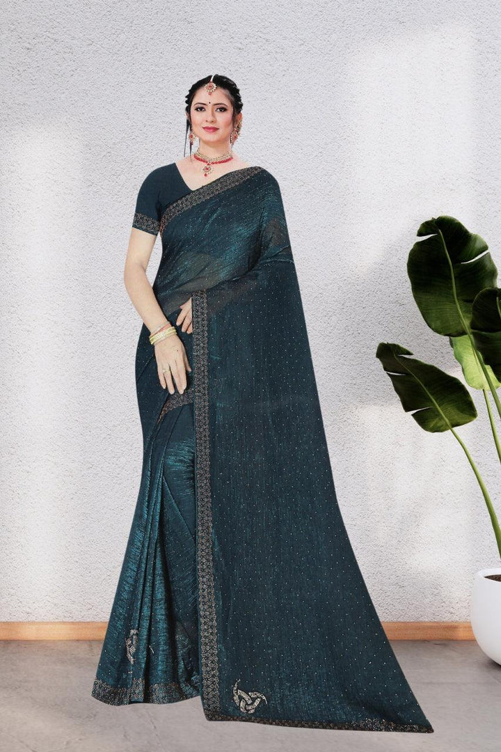 PREMIUM HEAVY GEORGETTE SAREE FOR WOMEN, BEAUTIFUL DESIGN, COTTON BLOUSE, 5 BEAUTIFUL COLORS