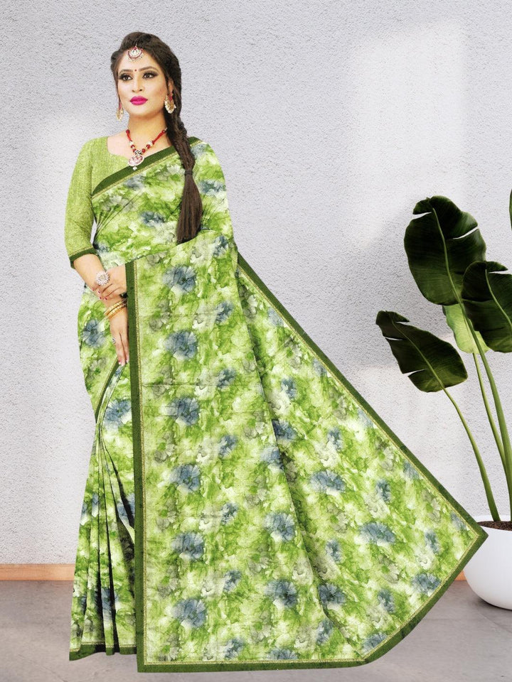 CHIFFON SILK SAREE WITH BEAUTIFUL DESIGNS AND WITH BLOUSE, 7 BEAUTIFUL COLORS