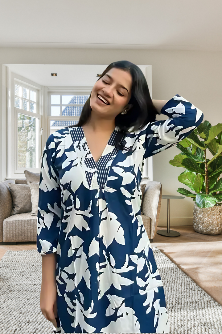 FLORAL COTTON SUMMER PRINTS MODERN KURTI SET, 3 COLORS
