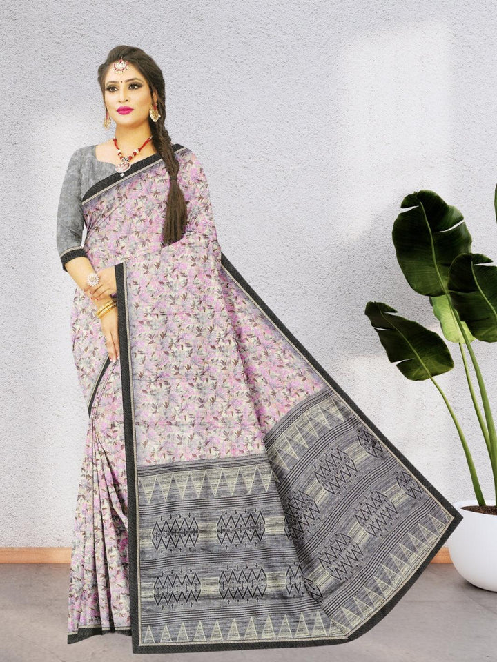 JHUMKA FLORAL PRINT CHIFFON SAREE 6039 WITH BEAUTIFUL DESIGN WITH BLOUSE, 8 BEAUTIFUL COLORS