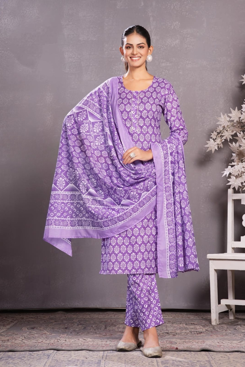 SUMMER COTTON FABRIC SUIT FOR WOMEN, 6 BEAUTIFUL COLOR