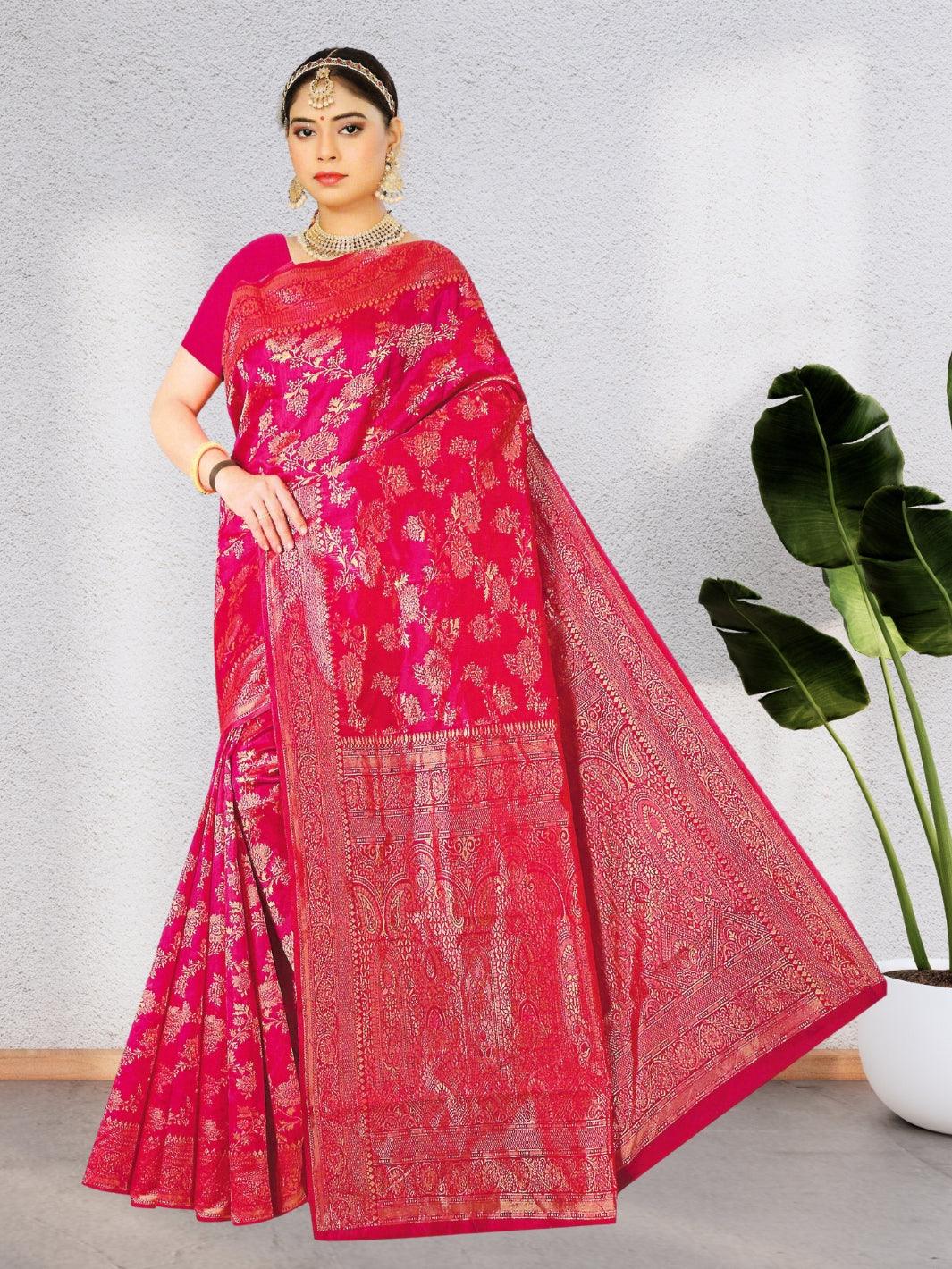 STYLISH SILK SAREE WITH BEAUTIFUL DESIGN WITH BLOUSE, 5 BEAUTIFUL COLORS