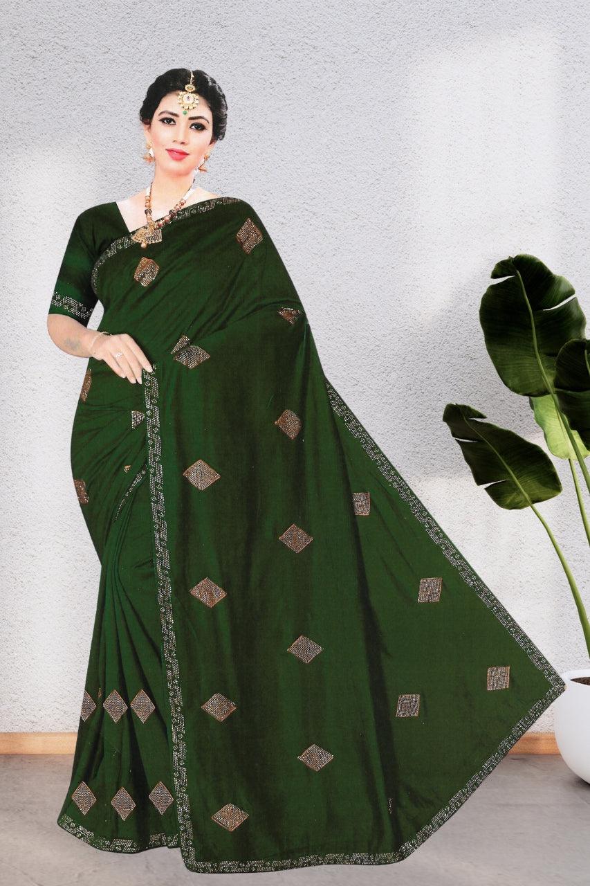 BEAUTIFUL HEAVY GEORGETTE WOMEN'S SAREE WITH BLOUSE, ELEGENT DESIGN, 6 COLORS