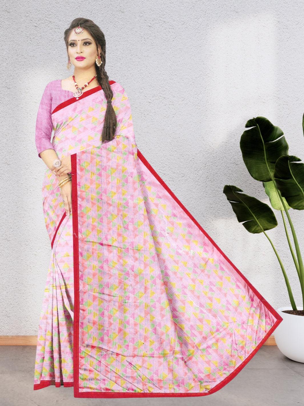 CHIFFON FLORAL SAREE, WITH BEAUTIFUL DESIGN AND WITH BLOUSE, 8 BEAUTIFUL COLORS