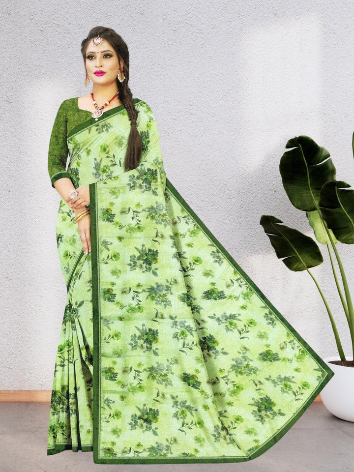 CHIFFON FLORAL SAREE, WITH BEAUTIFUL FLORAL DESIGN WITH BLOUSE, 8 BEAUTIFUL COLORS