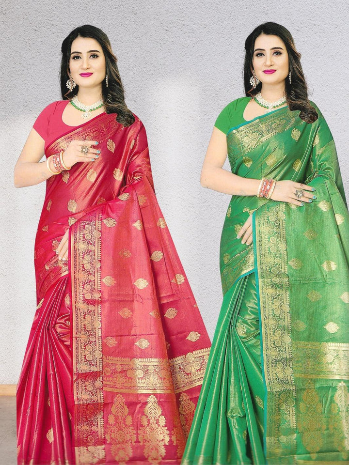 PREMIUM SILK SAREE WITH BEAUTIFUL DESIGN WITH BLOUSE, 6 BEAUTIFUL COLORS