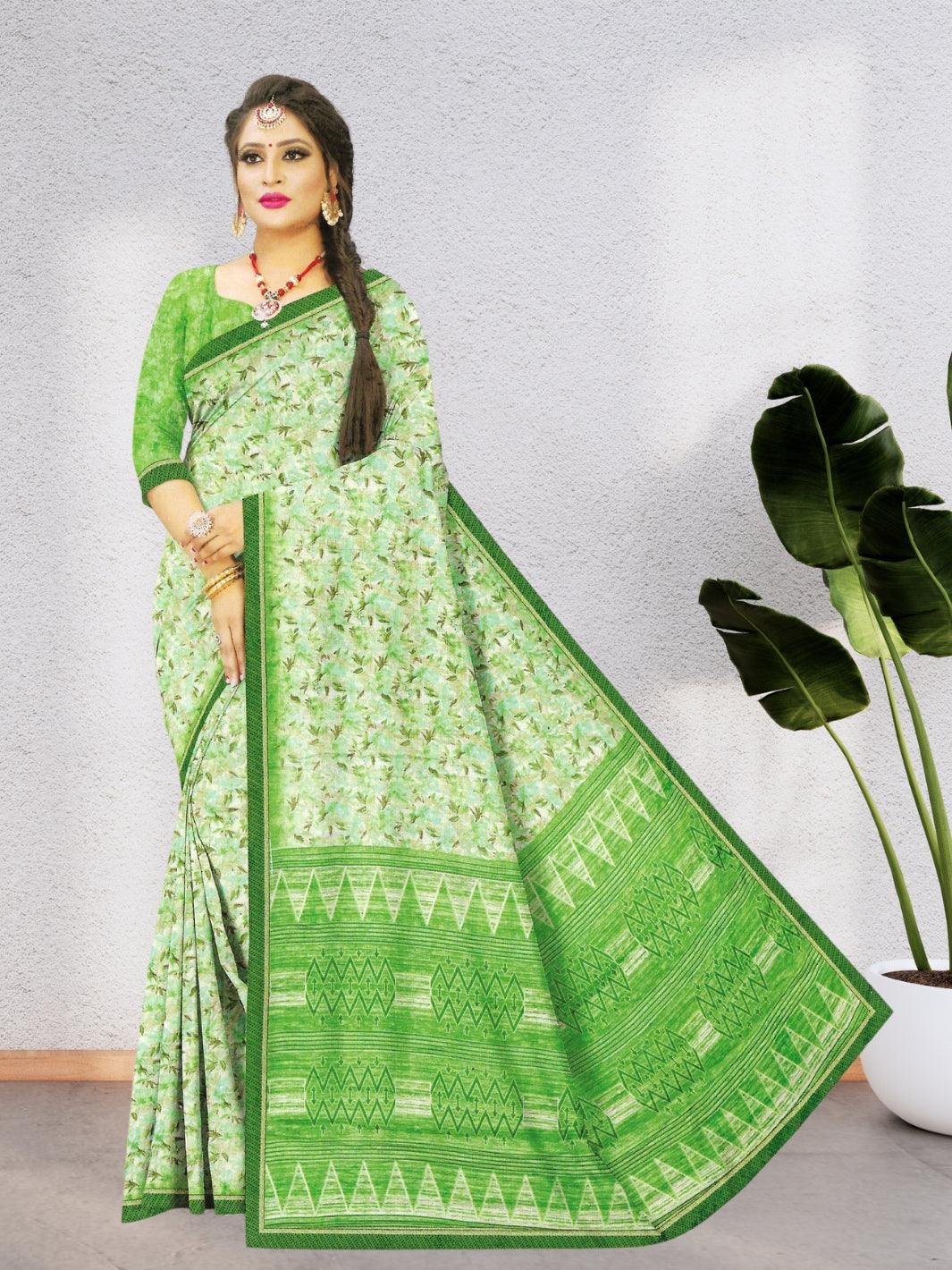 JHUMKA FLORAL PRINT CHIFFON SAREE 6039 WITH BEAUTIFUL DESIGN WITH BLOUSE, 8 BEAUTIFUL COLORS