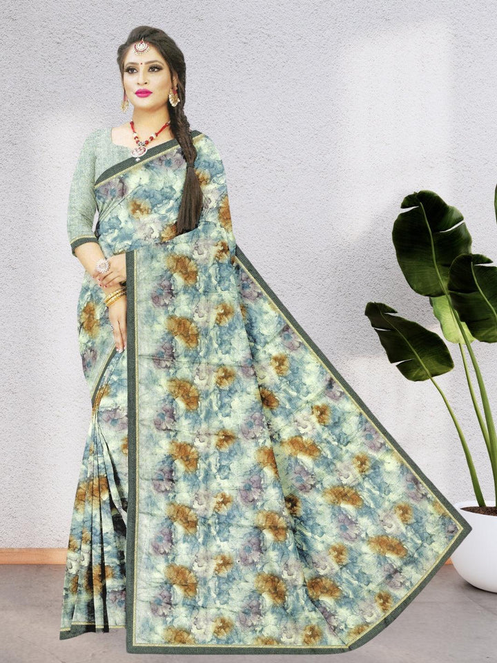CHIFFON SILK SAREE WITH BEAUTIFUL DESIGNS AND WITH BLOUSE, 7 BEAUTIFUL COLORS