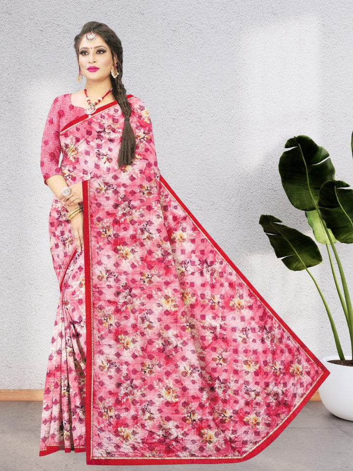 CHIFFON FLORAL SAREE,  WITH BEAUTIFUL DESIGN AND WITH BLOUSE, 8 BEAUTIFUL COLORS