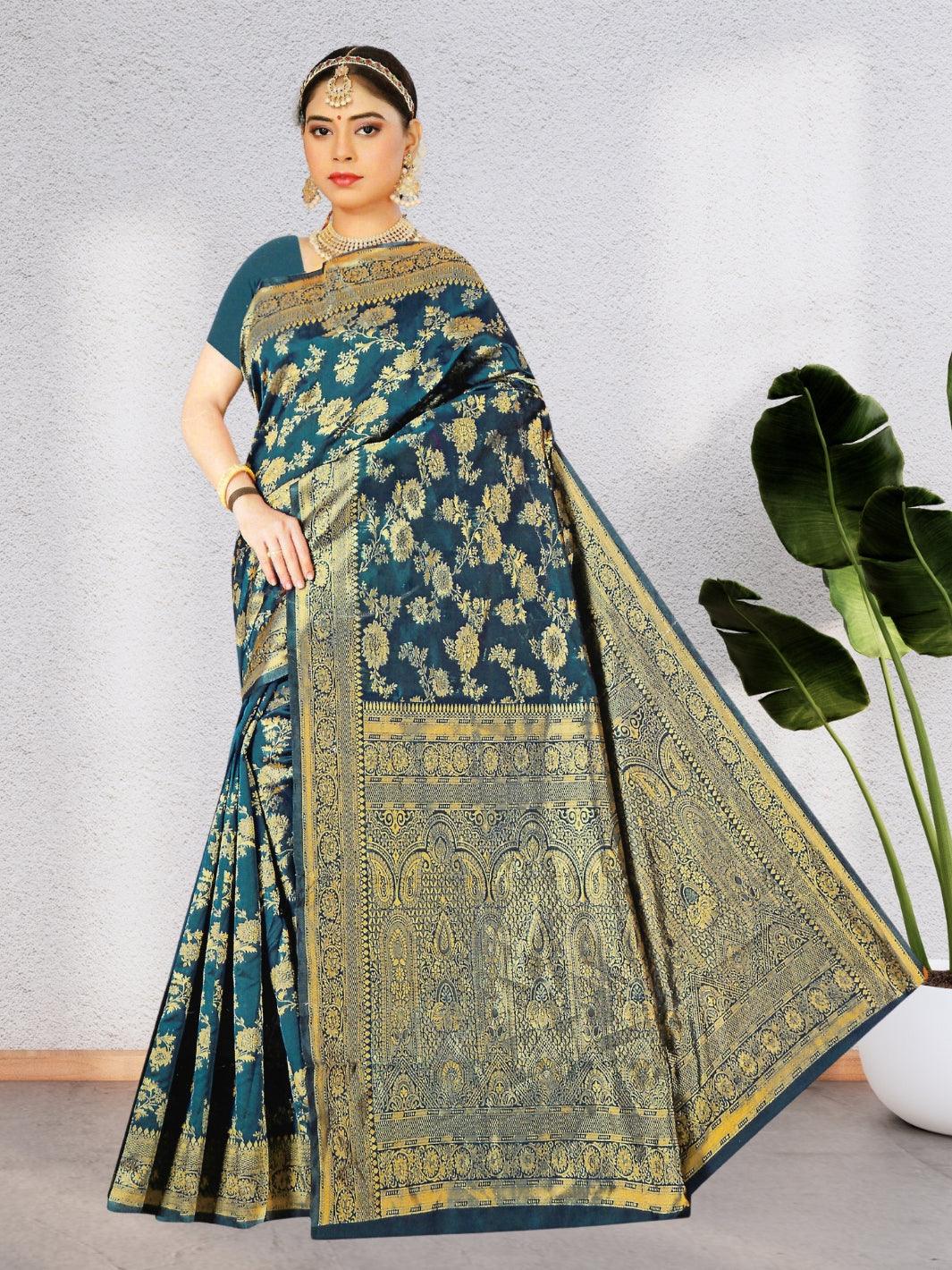 STYLISH SILK SAREE WITH BEAUTIFUL DESIGN WITH BLOUSE, 5 BEAUTIFUL COLORS