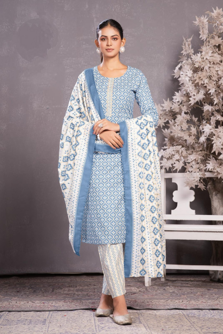 SUMMER COTTON FABRIC SUIT FOR WOMEN, 6 BEAUTIFUL COLOR