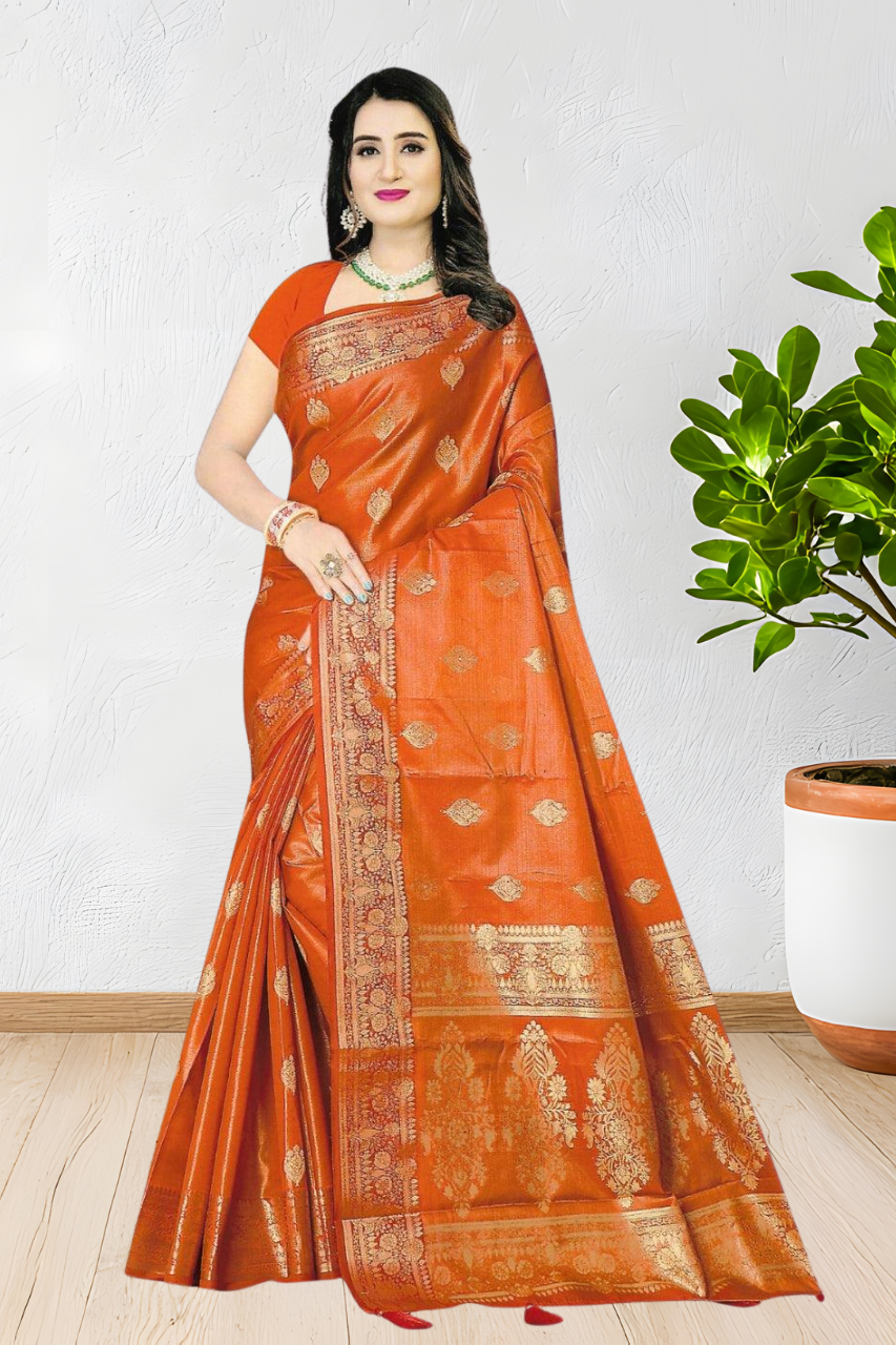 PREMIUM SILK SAREE WITH BEAUTIFUL DESIGN WITH BLOUSE, 6 BEAUTIFUL COLORS
