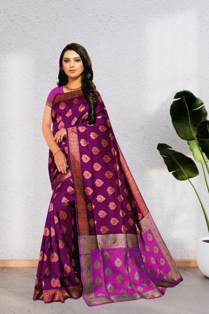BEAUTIFUL PREMIUM SILK SAREE FOR WOMEN, BEAUTIFUL DESIGN, WITH BLOUSE, 8 BEAUTIFUL COLORS