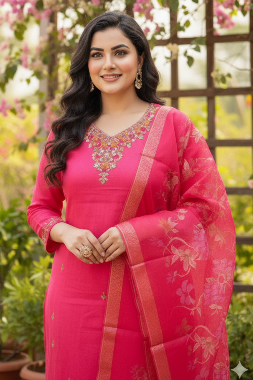 Graceful Pink Soft Silk Suit with Digital Printed Dupatta - Perfect Blend for Weddings and Festivals