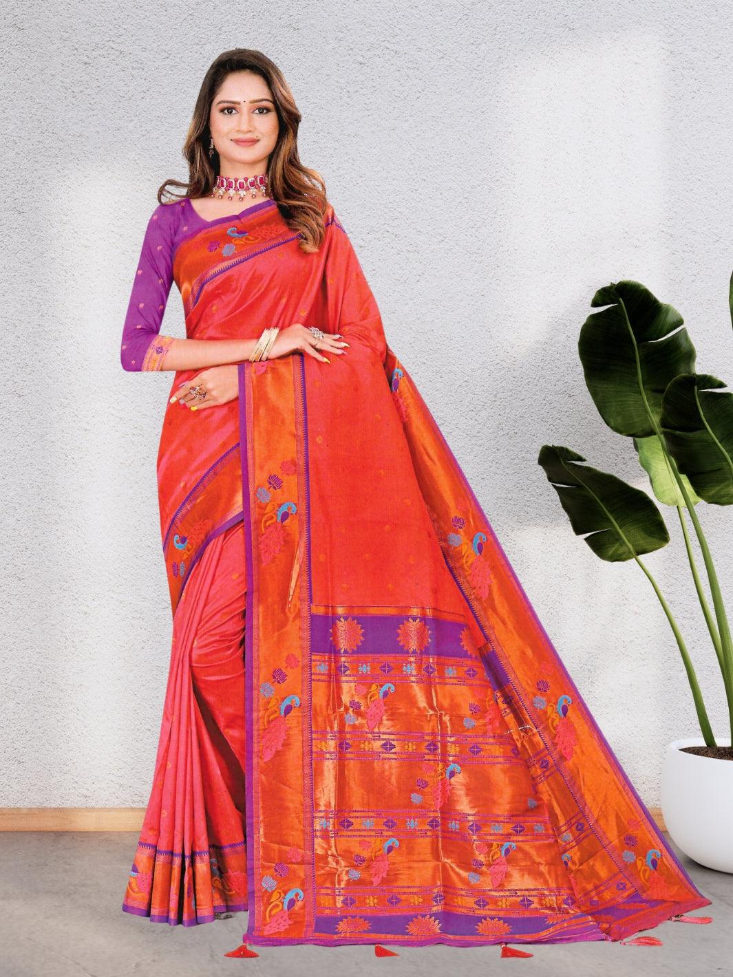 PAINTHANI SILK SAREE – A CELESTIAL BLEND OF TRADITION AND ELEGANCE, 5 VIBRANT COLORS
