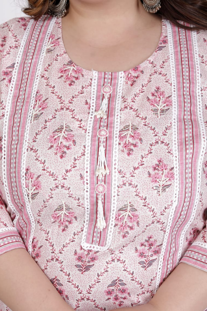 PLUS SIZE 3 PIECE BEAUTIFUL COTTON PRINTED SUIT WITH DUPATTA