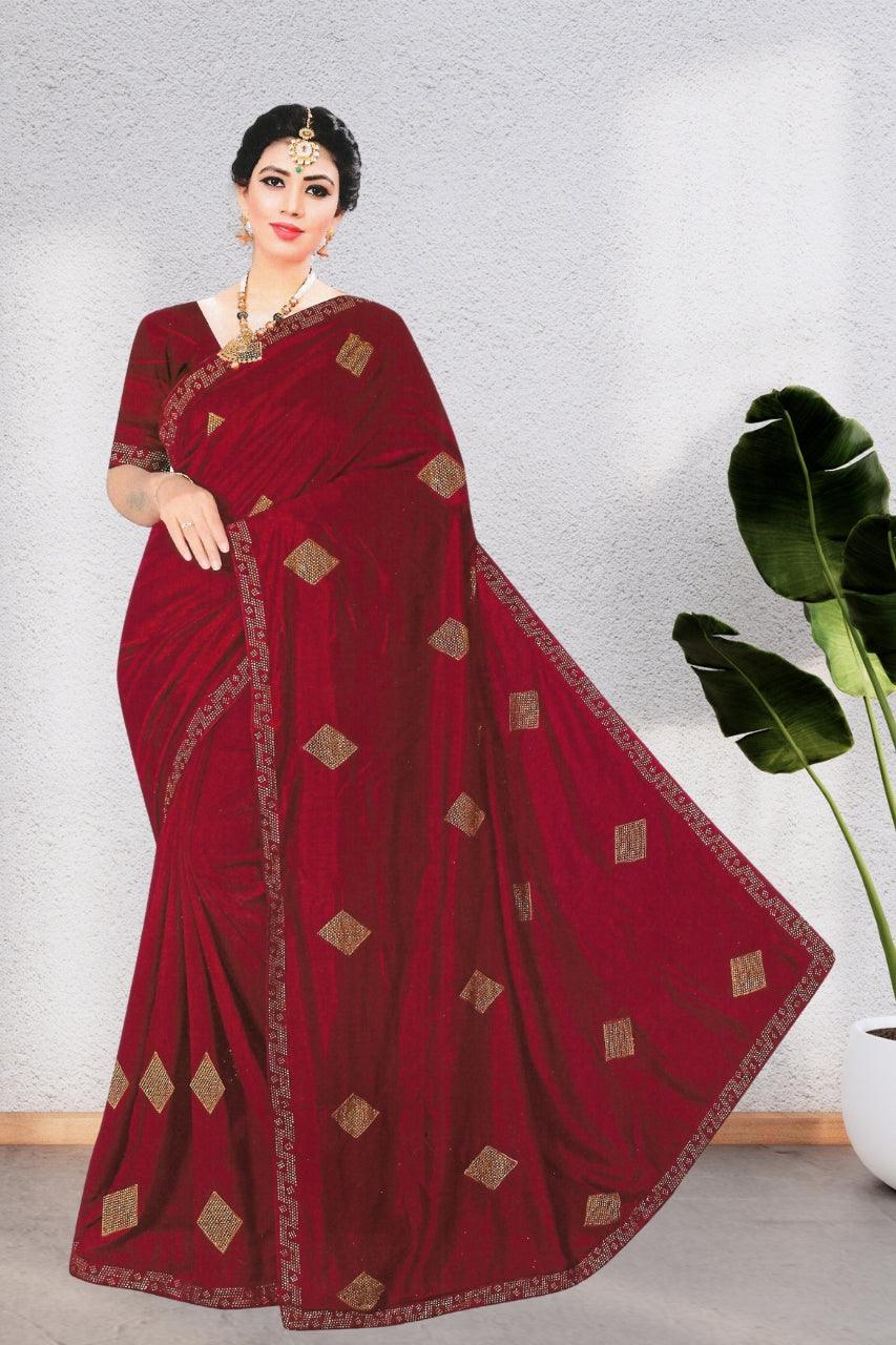 BEAUTIFUL HEAVY GEORGETTE WOMEN'S SAREE WITH BLOUSE, ELEGENT DESIGN, 6 COLORS