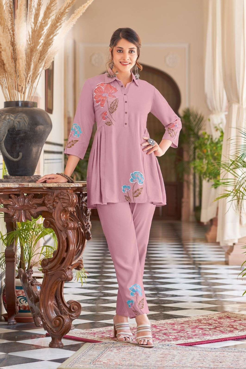 BEAUTIFUL MODERN COTTON CO-ORD SET FOR WOMEN, 4 COLORS