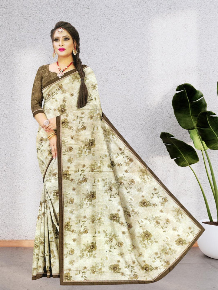 CHIFFON FLORAL SAREE, WITH BEAUTIFUL FLORAL DESIGN WITH BLOUSE, 8 BEAUTIFUL COLORS
