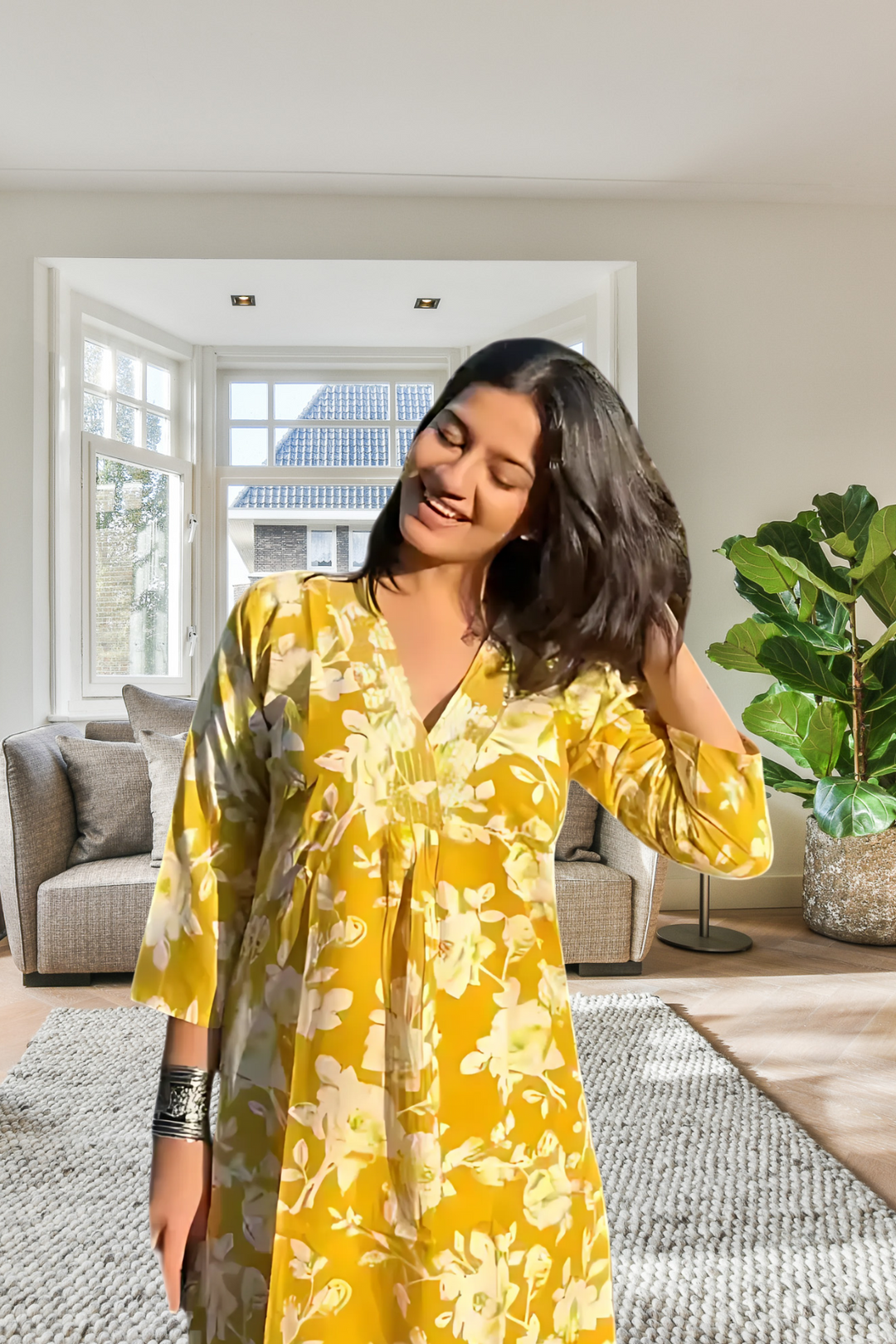 FLORAL COTTON SUMMER PRINTS MODERN KURTI SET, 3 COLORS