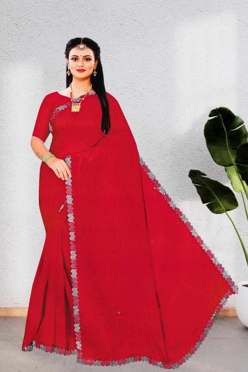 GEORGETTE SAREE, ELEGENLY BEAUTIFULLY DESIGNED WITH BLOUSE, 5 BEAUTIFUL COLORS
