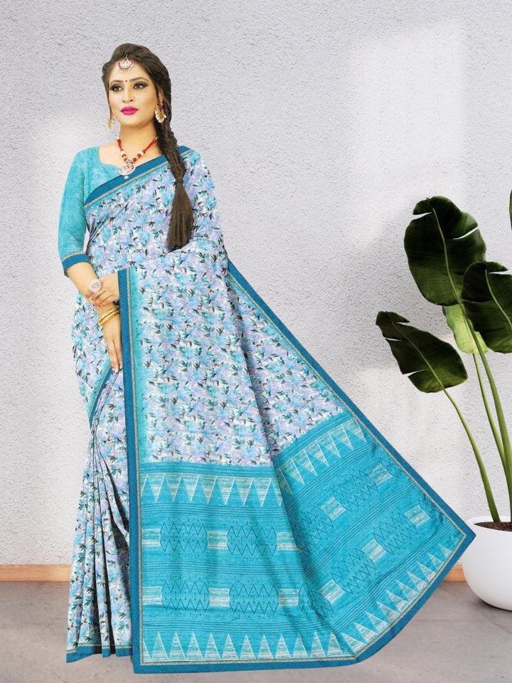 JHUMKA FLORAL PRINT CHIFFON SAREE 6039 WITH BEAUTIFUL DESIGN WITH BLOUSE, 8 BEAUTIFUL COLORS