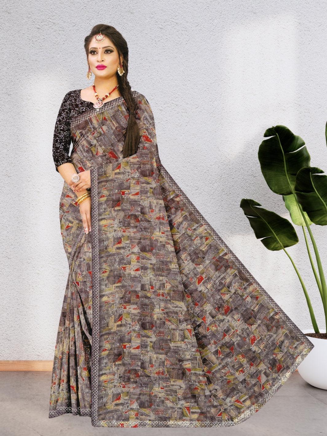 LATEST CHIFFON SAREE WITH  BEAUTIFUL DESIGN AND PURE CHIFFON, 8 BEAUTIFUL COLORS