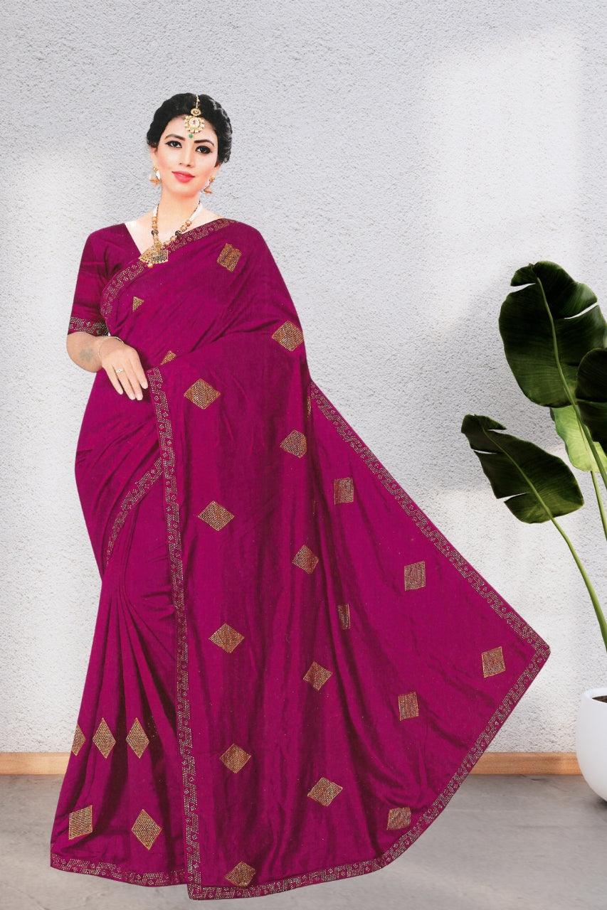 BEAUTIFUL HEAVY GEORGETTE WOMEN'S SAREE WITH BLOUSE, ELEGENT DESIGN, 6 COLORS