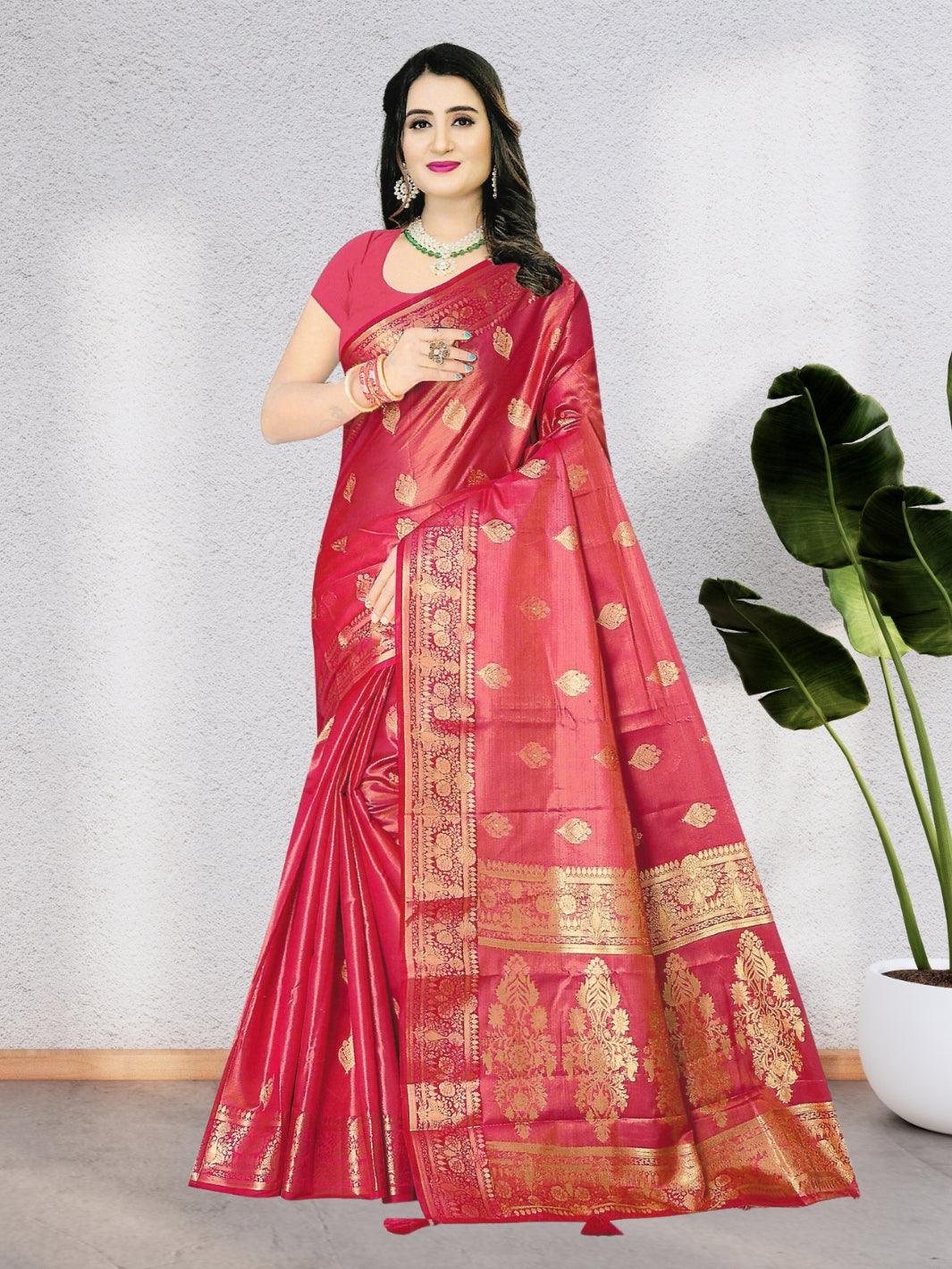PREMIUM SILK SAREE WITH BEAUTIFUL DESIGN WITH BLOUSE, 6 BEAUTIFUL COLORS