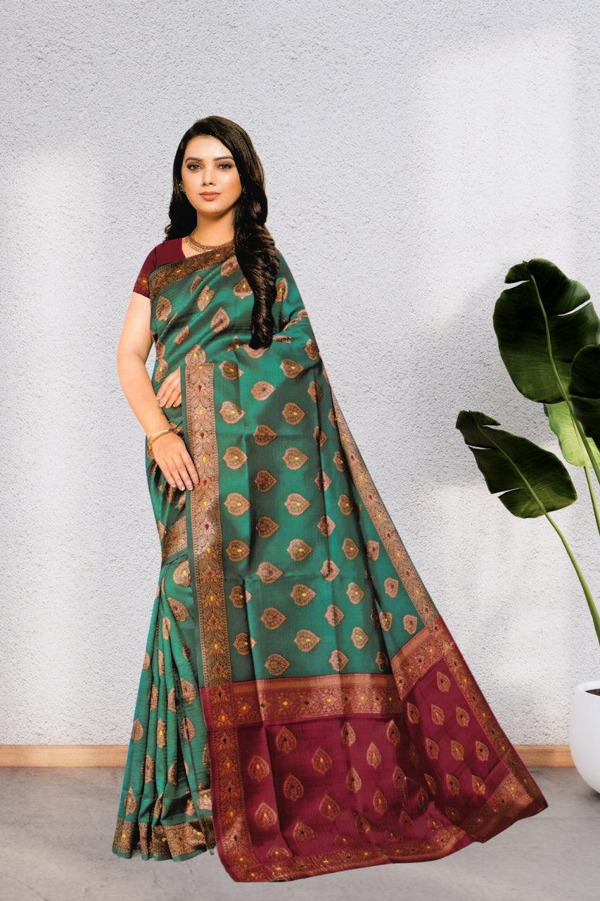 BEAUTIFUL PREMIUM SILK SAREE FOR WOMEN, BEAUTIFUL DESIGN, WITH BLOUSE, 8 BEAUTIFUL COLORS