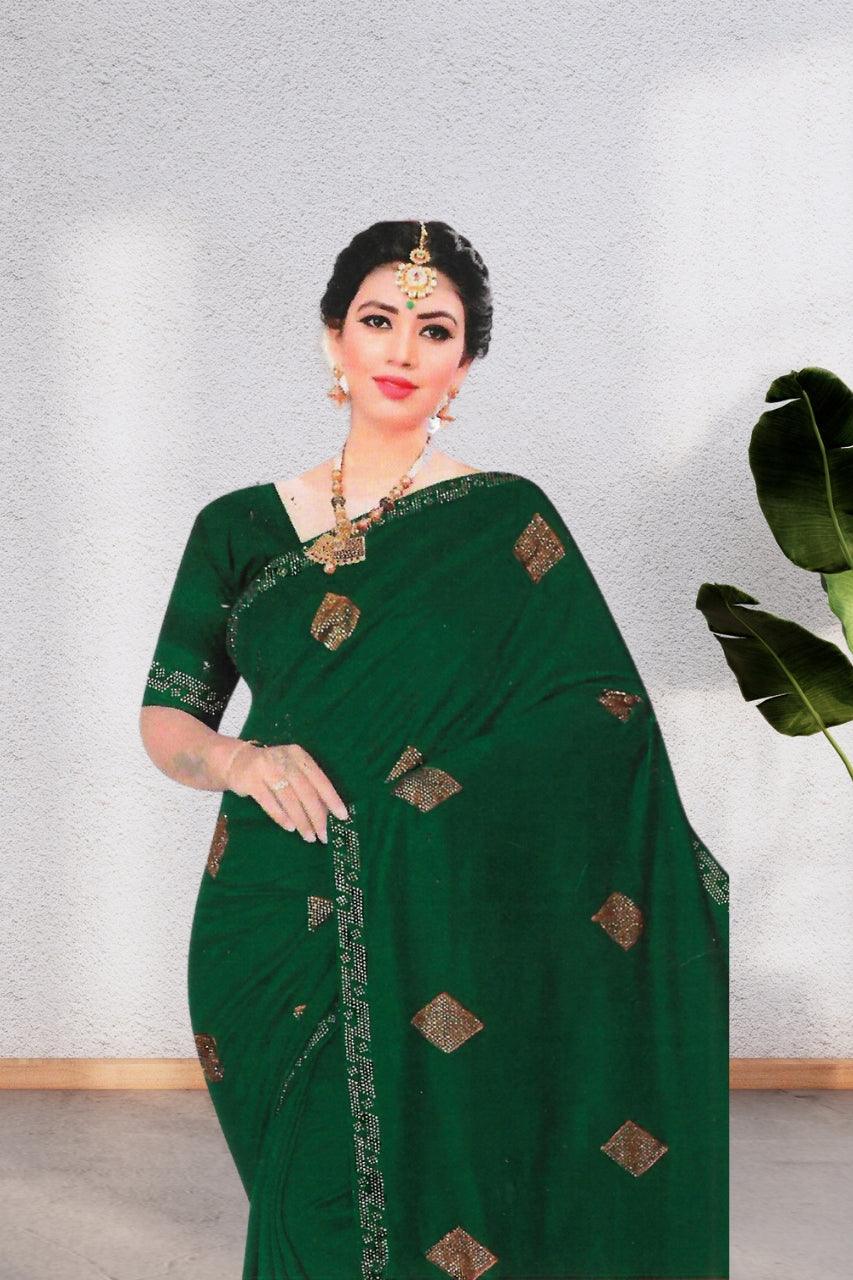 BEAUTIFUL HEAVY GEORGETTE WOMEN'S SAREE WITH BLOUSE, ELEGENT DESIGN, 6 COLORS