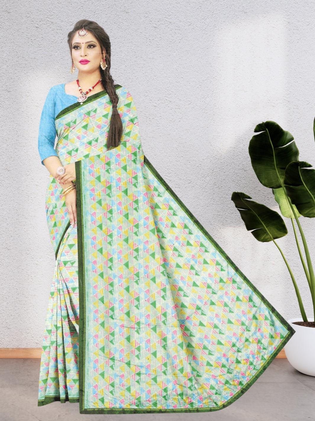 CHIFFON FLORAL SAREE, WITH BEAUTIFUL DESIGN AND WITH BLOUSE, 8 BEAUTIFUL COLORS