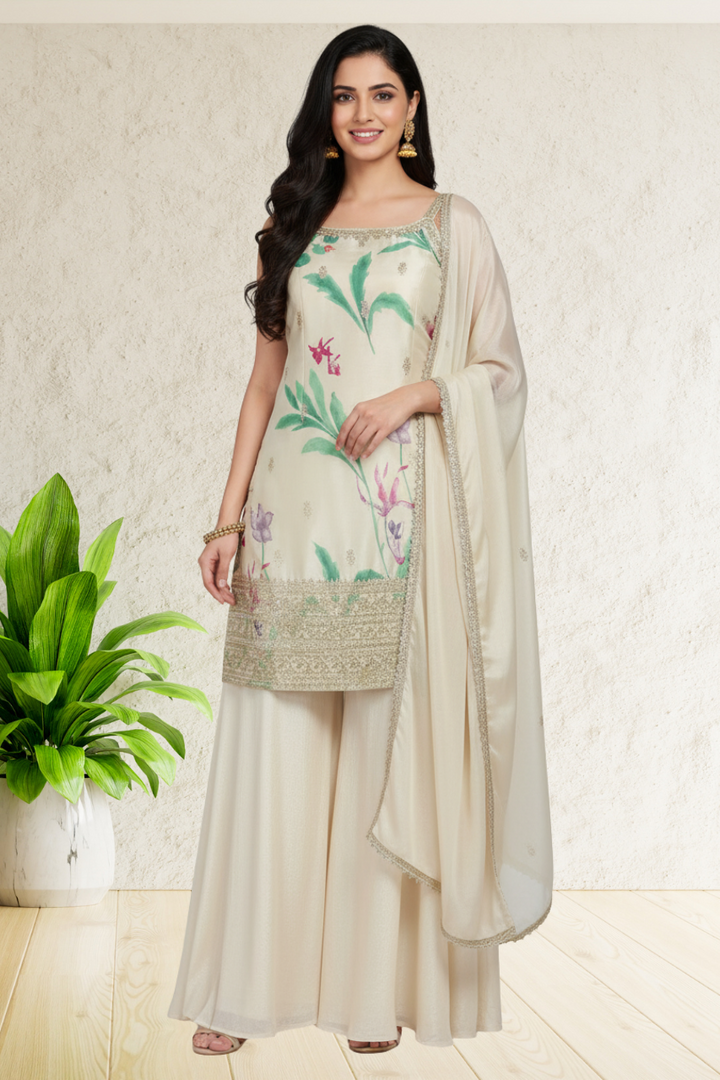 SLEEVLESS FESTIVE SHARARA DRESSES ,5 BEAUTIFUL COLORS,  {Sleeves Attached}