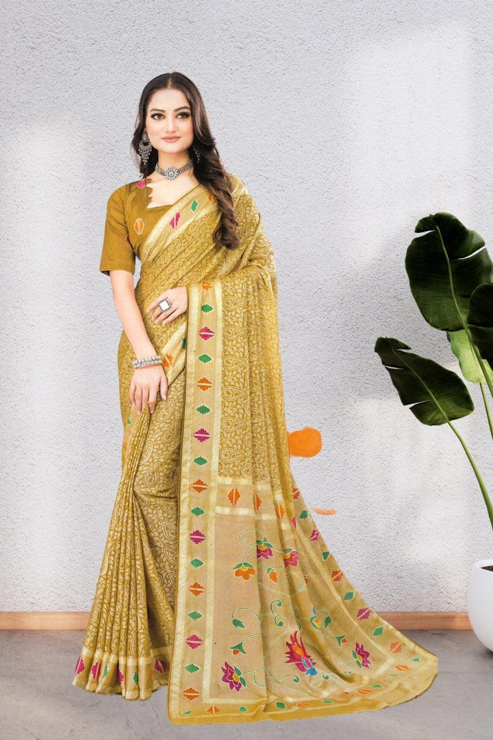 COTTON SAREE WITH BEAUTIFUL AND NECK DESIGNED BLOUSE, 8 BEAUTIFUL COLORS