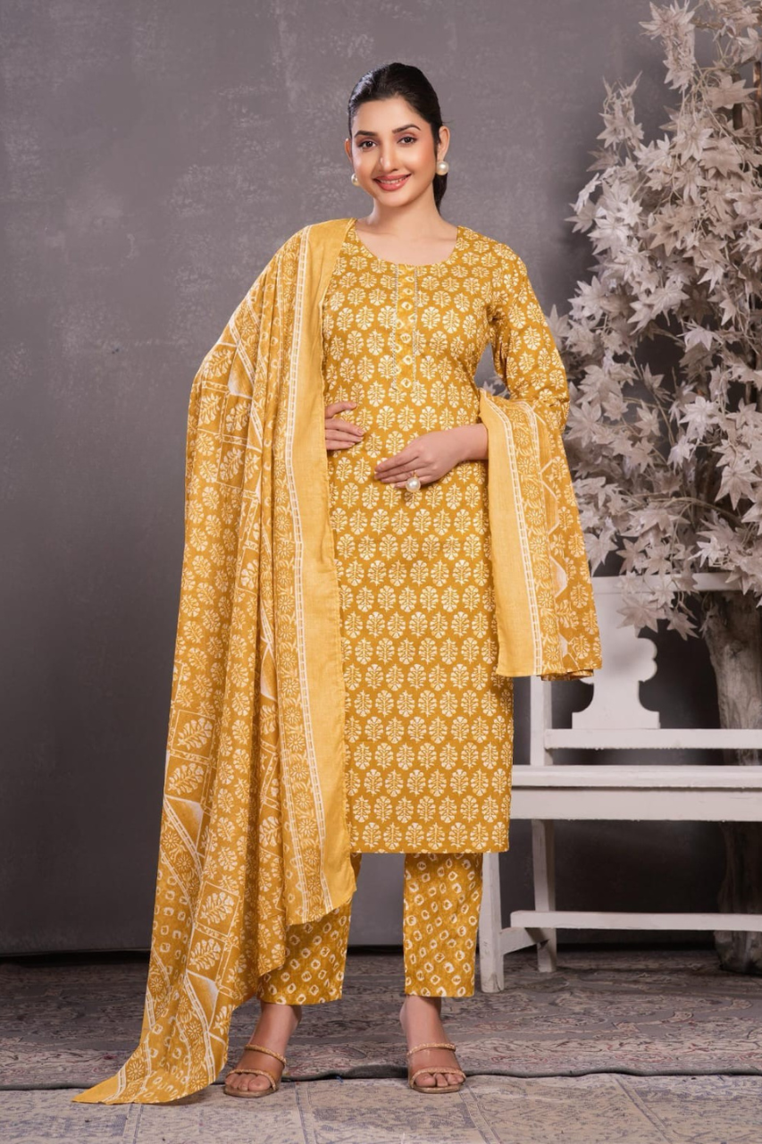 SUMMER COTTON FABRIC SUIT FOR WOMEN, 6 BEAUTIFUL COLOR