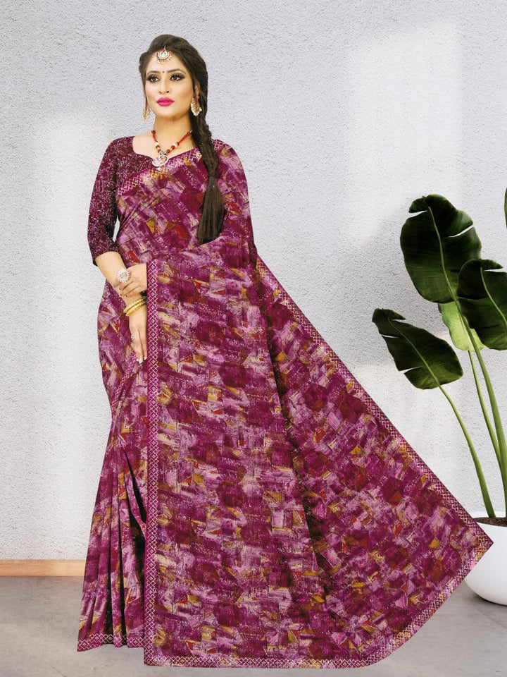 LATEST CHIFFON SAREE WITH  BEAUTIFUL DESIGN AND PURE CHIFFON, 8 BEAUTIFUL COLORS