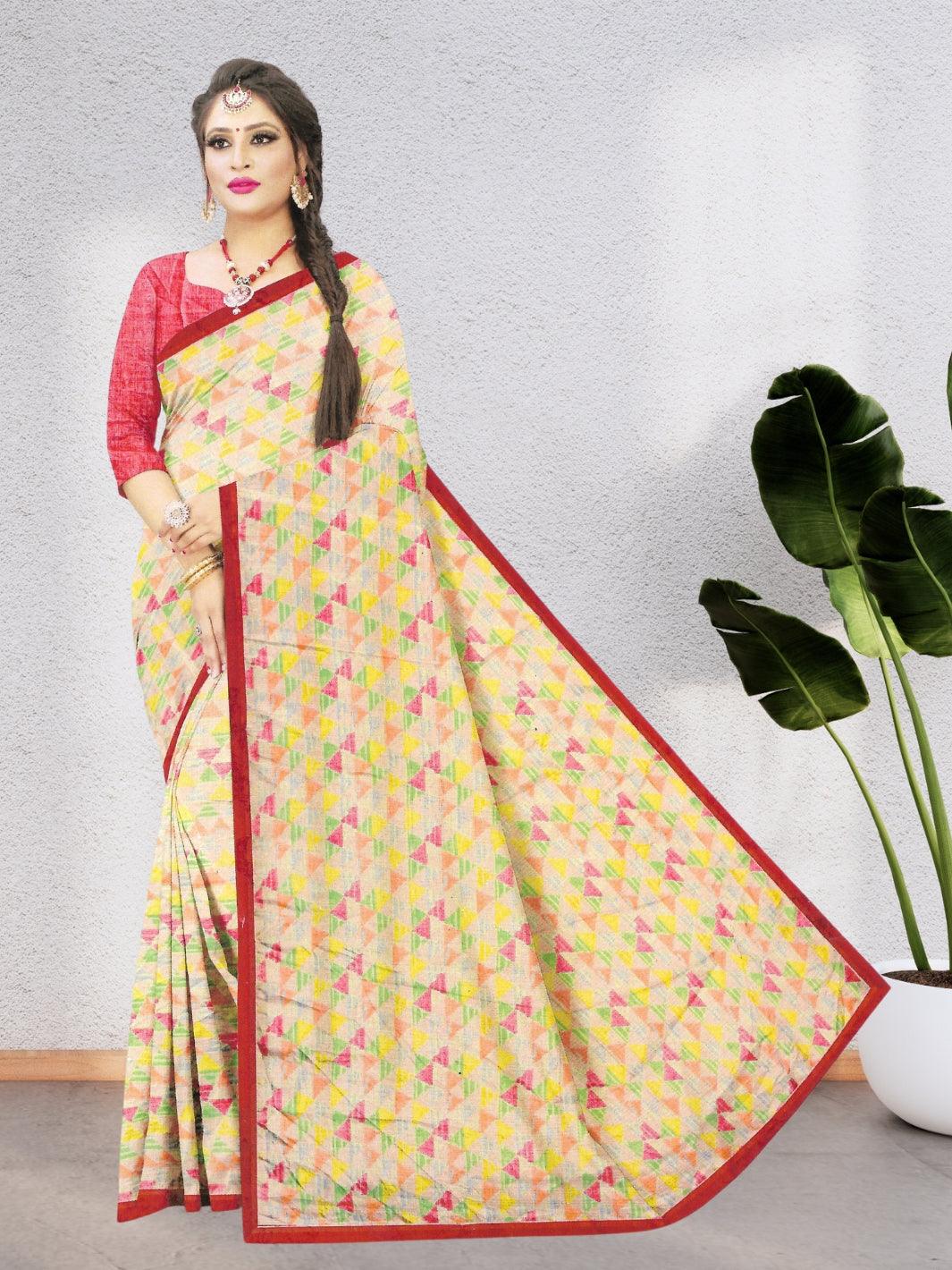 CHIFFON FLORAL SAREE, WITH BEAUTIFUL DESIGN AND WITH BLOUSE, 8 BEAUTIFUL COLORS